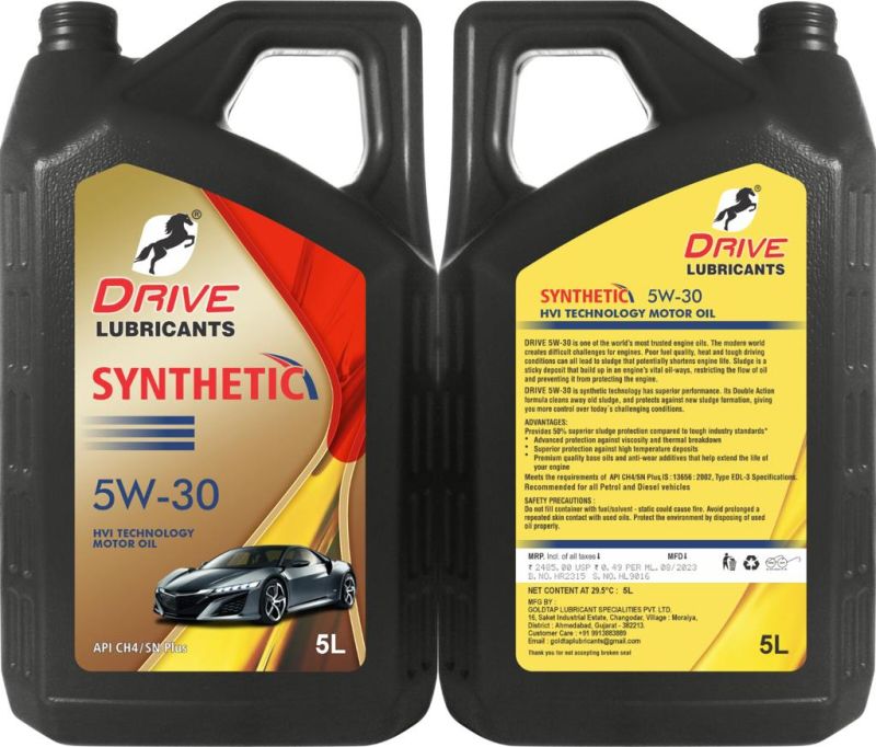5W 30 Synthetic Engine Oil, for Automobile Industry, Packaging Size : 5ltr