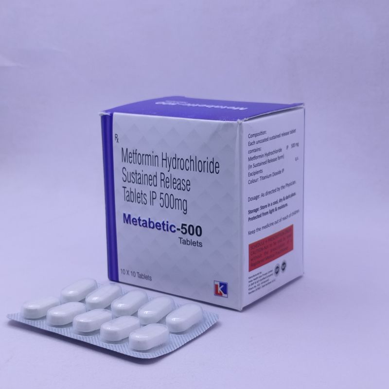 Metabetic 500mg Tablets, Packaging Type : BLISTER