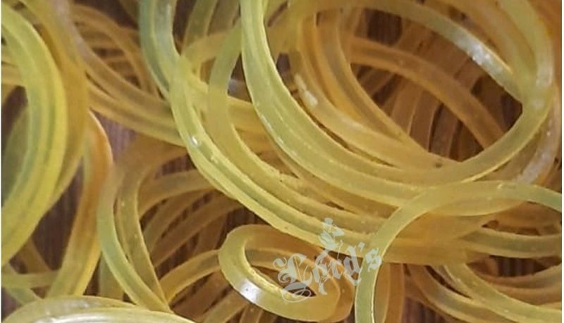 Yellow Nylon Rubber Band, for Binding, Shape : Round