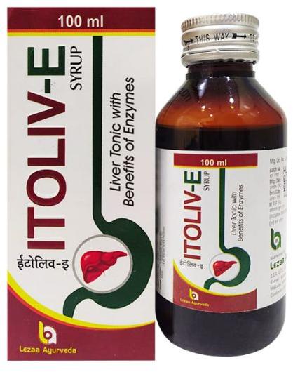 Lezaa Ayurveda 100ml Itoliv-E Syrup, Packaging Type : Plastic Bottle