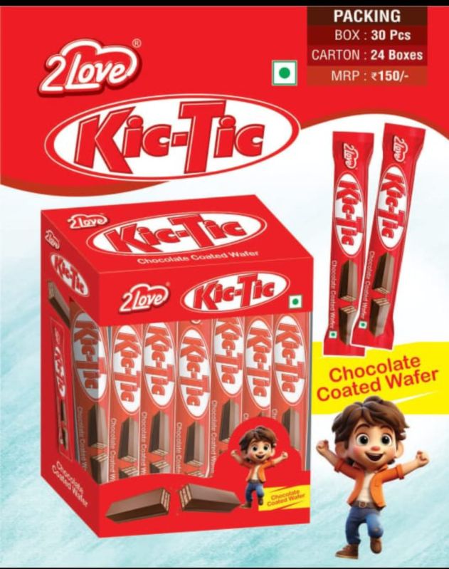Brownish 2 Love Kic-Tic Chocolate Wafer, Packaging Type : Packet, Plastic Pouche