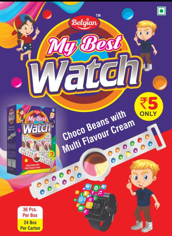 Mulicolor Belgian My Best Watch Choco Beans, For Kids Eating, Feature : Purity, Nutritious, Non Harmful