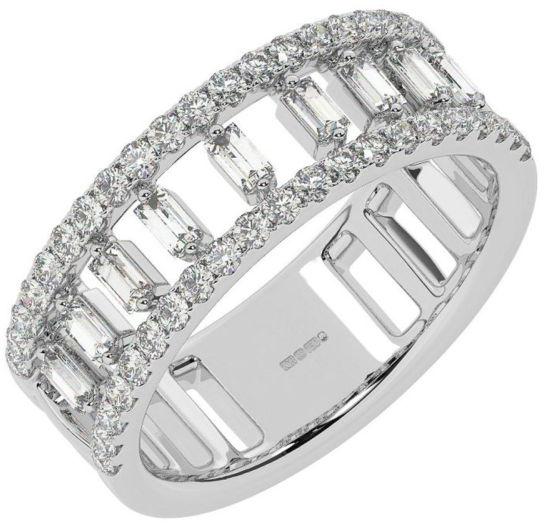 Bridal Style Round And Baguette Diamond Band