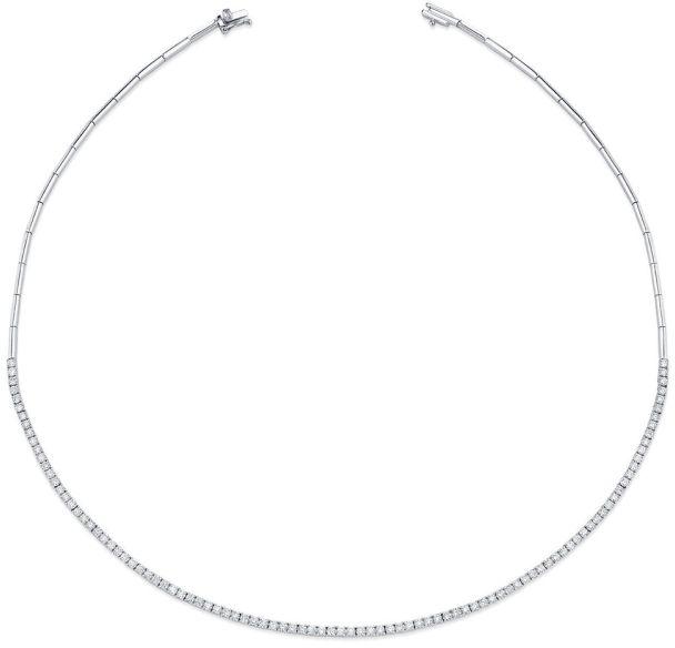 Half Way Diamond Bar Link Tennis Necklace