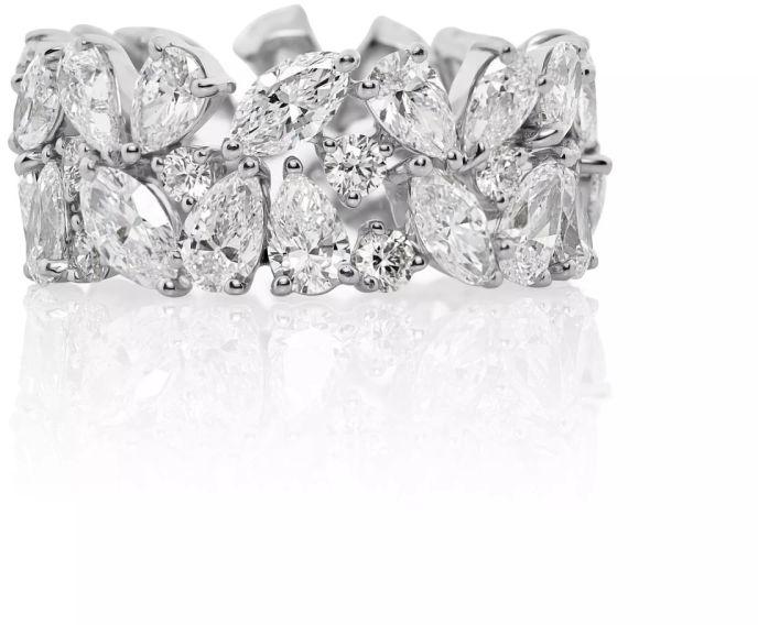 Mix Fancy Cut Marquise And Pear Full Eternity Diamond Wedding Band