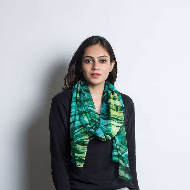 Printed Forest Georgette Long Scarf, Style : Modern