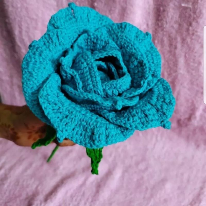 Blue Crochet Flower