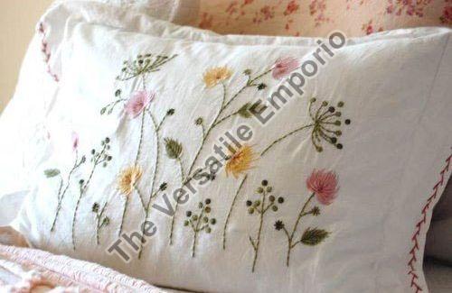 Rectangular Cotton Embroidered Pillow Covers, For Home, Feature : Shrink Resistant
