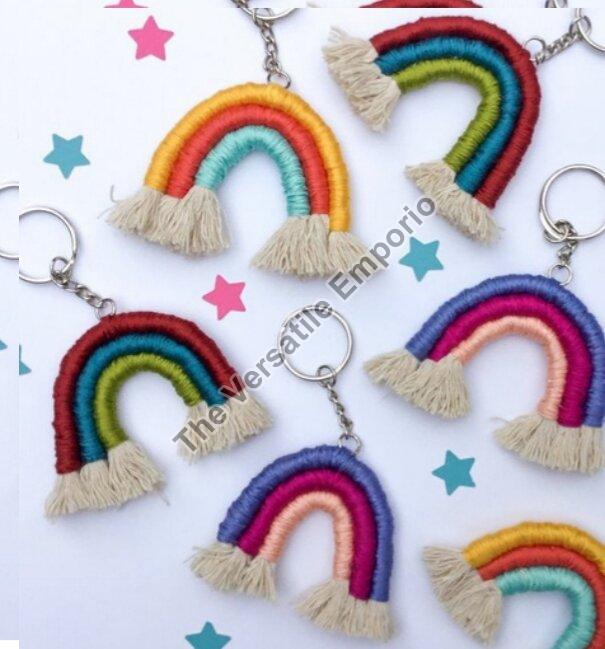 Multicolor Macrame Rainbow Keychain