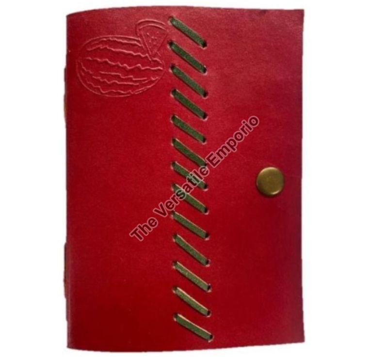 Red Leather Journal With Snap Button, For Gifting, Personal Use, Speciality : Premium Quality