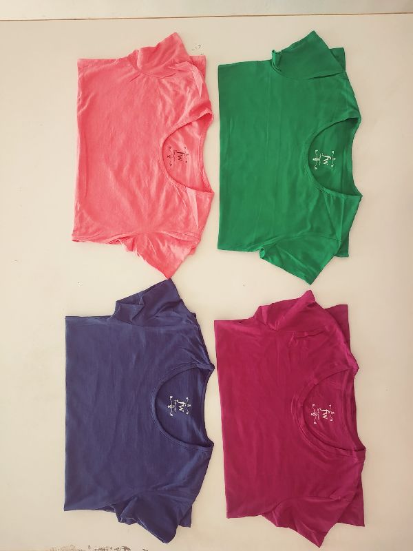 Cotton Plain Female tops, Work : Size label fusing.