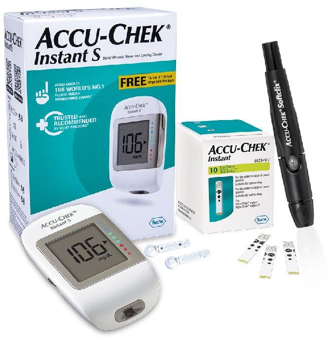 Automatic Battery Operated Accu-chek glucometer Instant S, for Clinical ...