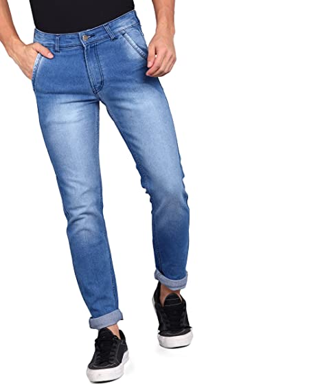 Plain Mens Slim Fit Jeans, Color : Blue