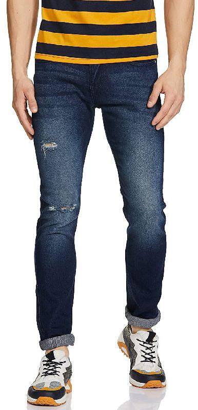 Plain Denim Mens Stretchable Jeans, Occasion : Casual Wear