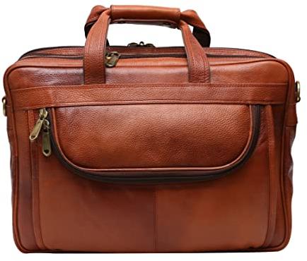 Plain Leerooy Leather Laptop Bags, Size : Standard