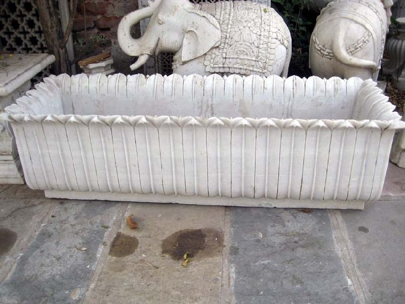 Marble Carved Planter, Portable Style Standing Sai Combines India
