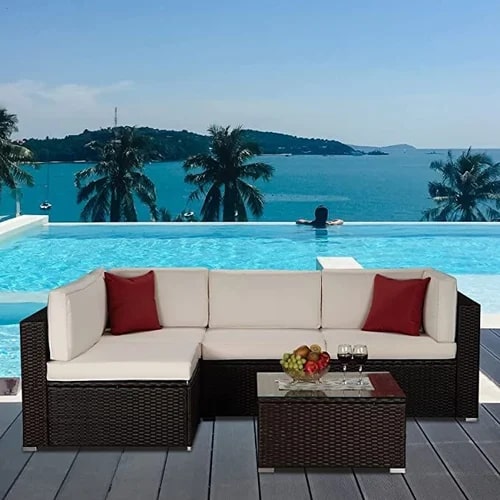 Outdoor Wicker Sofa Set