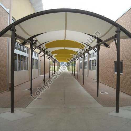 Dome Polished FRP Modular Walkway Covering Structure, Pole Material : Steel