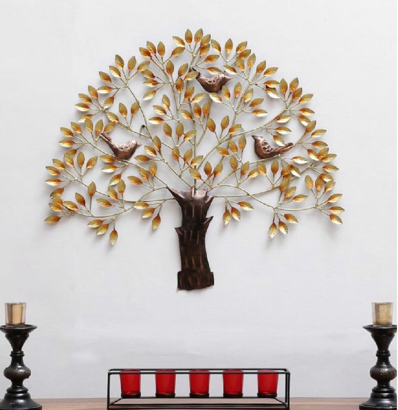 3 Metal Bird Tree Wall Art