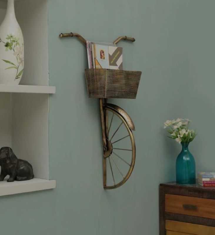 Metal Cycle Wall Decor Basket