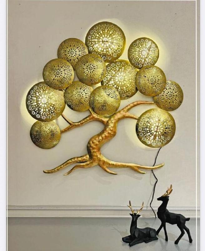 Metal Round Plates Tree Wall Art