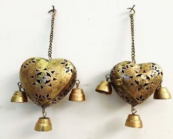Three Bell Heart T-light Hanging Set