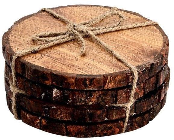 Round Wooden Raw Coaster, for Decoration Use, Hotel Use, Restaurant Use, Tableware, Size : 5x5cm
