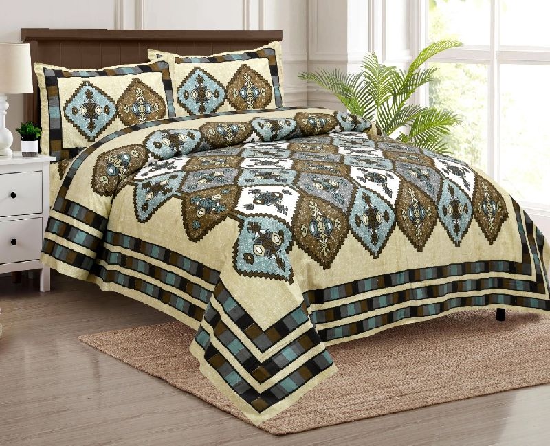 Rectangular Cotton double bed bedsheet, for Home, Size : King Size