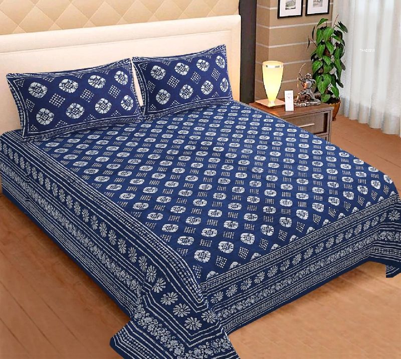 Indigo Bedsheet For Double Bed Handblock, Size : 6x9ft at Rs 510 ...