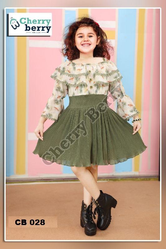 Printed Polyester girls dress, Sleeve Type : Full Sleeves