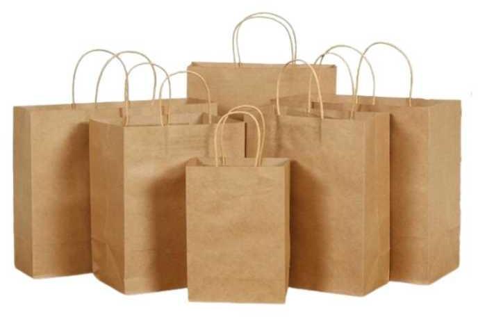 Plain twisted handle paper bags, Feature : Easy Folding, Moisture Proof