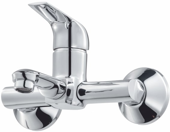 Polished Stainless Steel single lever wall mixer, Style : Modern