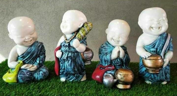 Polished Garden Monks, for Decoration, Pattern : Plain