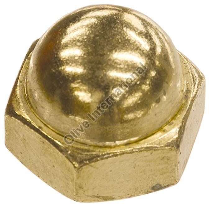 Round Polished Brass Acorn Nuts, for Fittings, Size : Standard