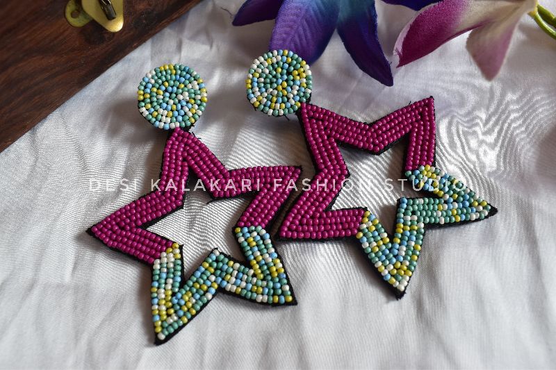 Beaded Star Earrings