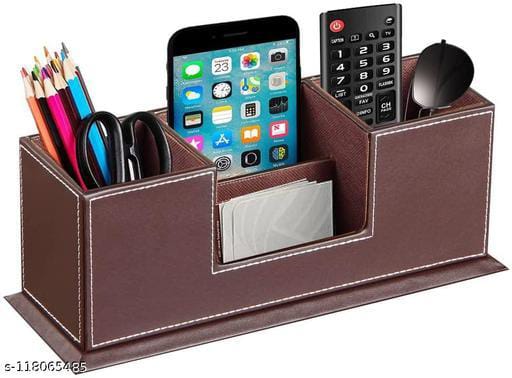 Rectangular Leather desk organiser, for OFFICE, Closure Type : Open ...