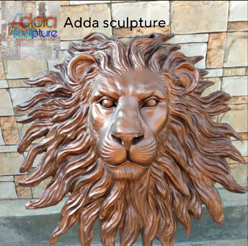 Muskan arts Unpolished Fiber lion head, for Interior Decor, Style : Antique