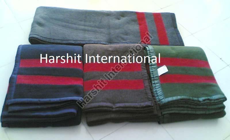 Plain Wool Army Blankets, For Double Bed, Size : 4x6feet, 7x6feet
