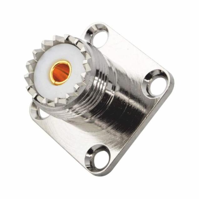 Stainless Steel UHF Female Panel Mount, Color : Silver