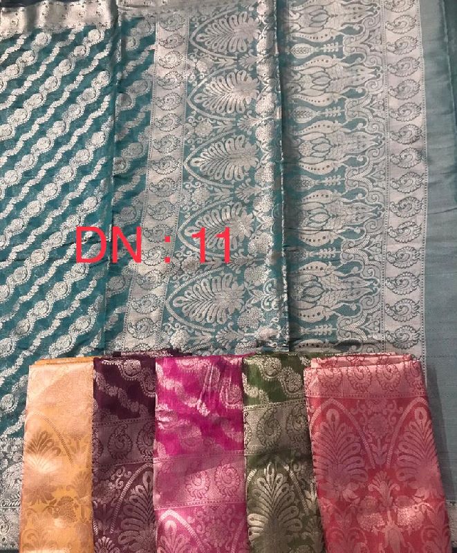 Organza brocade rich pallu saree, Technics : Yarn Dyed