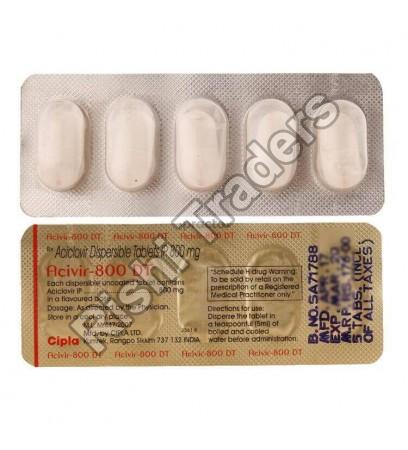 Acivir-800 DT Tablets, Packaging Type : Blister