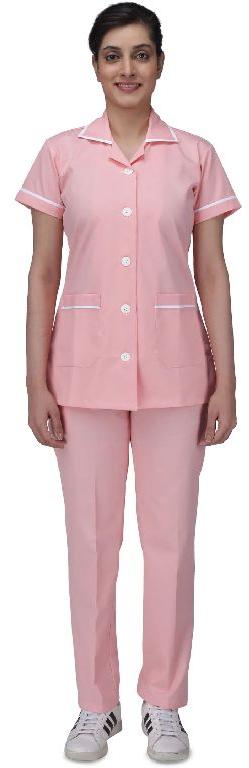 Cotton Nurse Uniform, for Hospital Wear, Uniform Type : Stitched