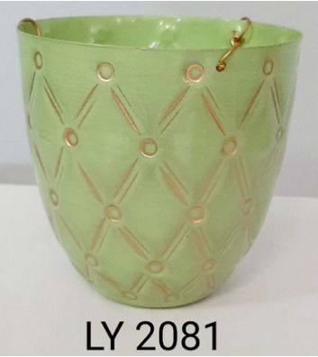 Round LY 2081 Metal Planter, Pattern : Plain