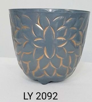 Round LY 2092 Metal Planter, Pattern : Plain