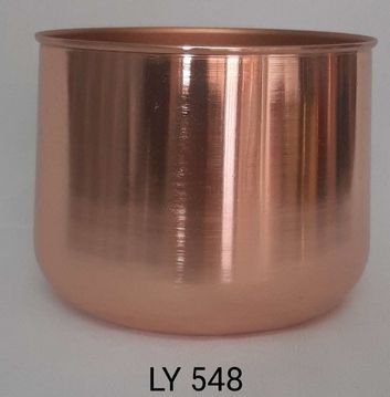 Polished Plain LY 548 Metal Planter, Shape : Round