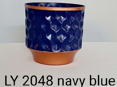 Navy Blue Metal Planter