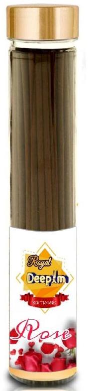 Royal Deepam Rose Incense Sticks, for Church, Home, Office, Temples, Packaging Type : Jar