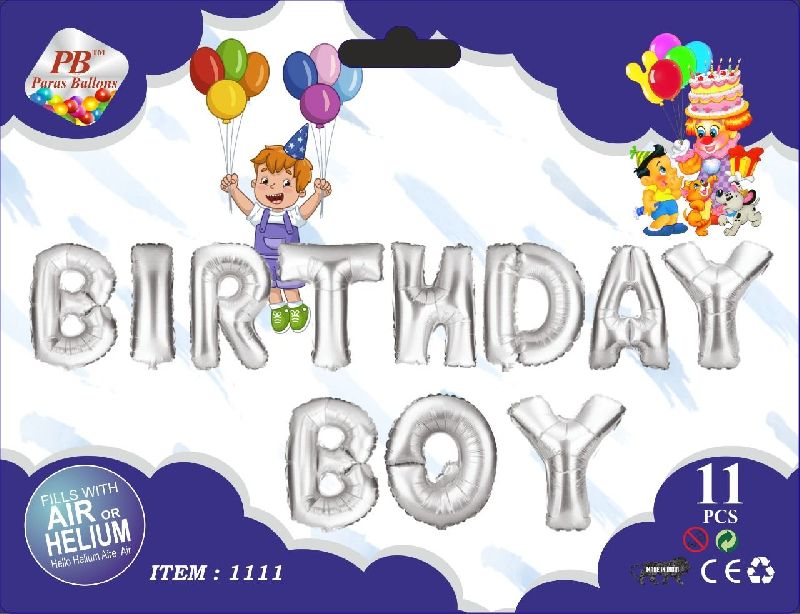 10-100gm Birthday Boy Foil Balloon, Feature : Durable