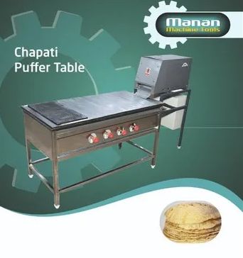 Stainless Steel Chapati Puffer Table, for Commercial