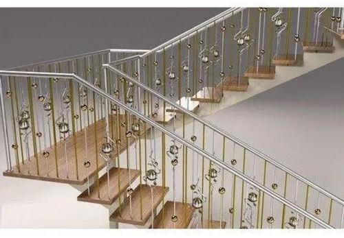Polished Stainless Steel Staircase Railing, Grade : SS304